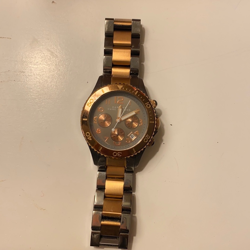 Marc Jacobs Titanium & Rose Gold Watch